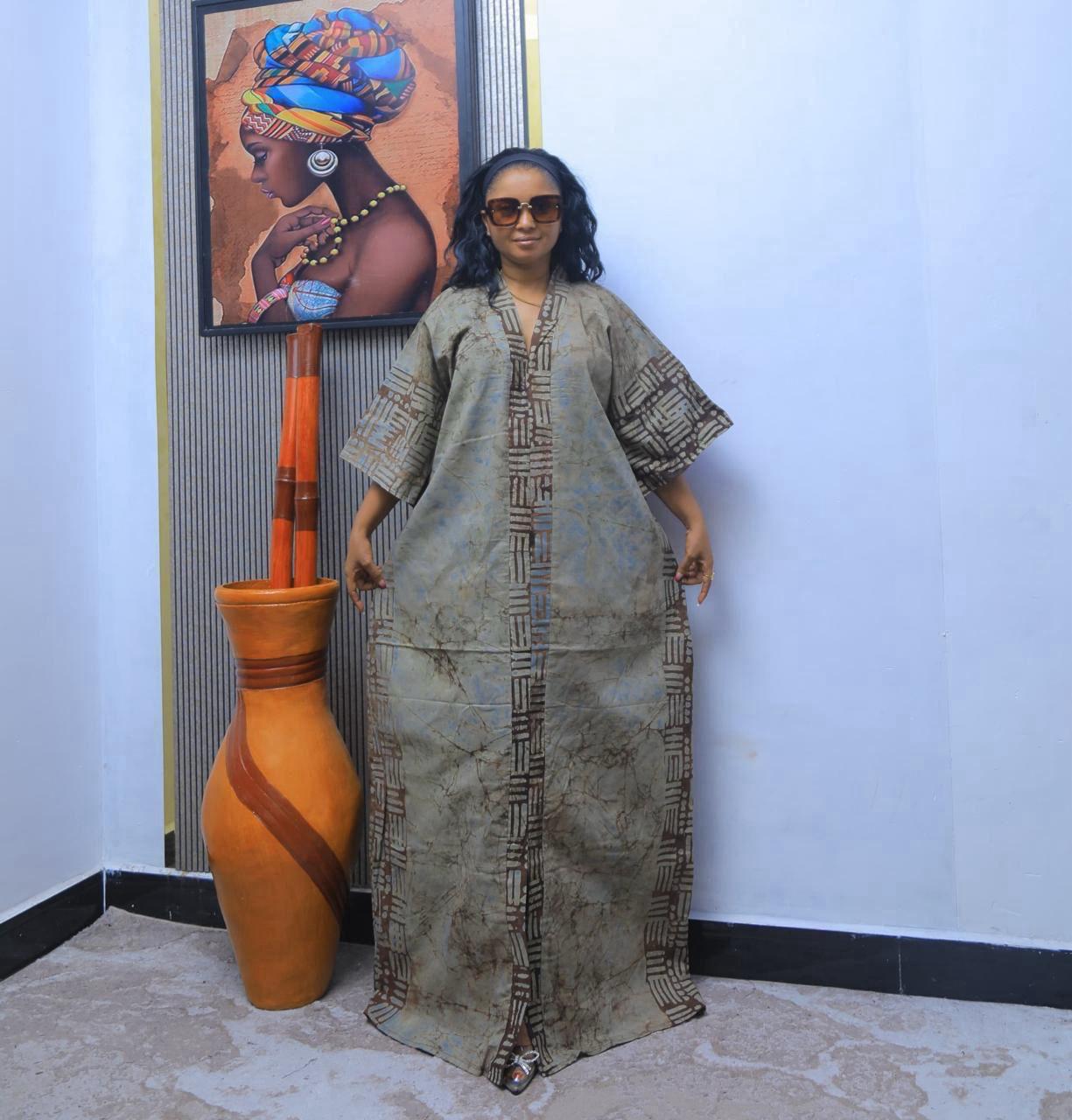 A beautiful maxi dress with a stunning pattern.