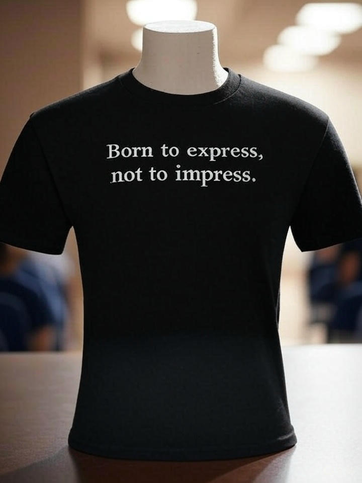 T-shirt with a motivational quote.