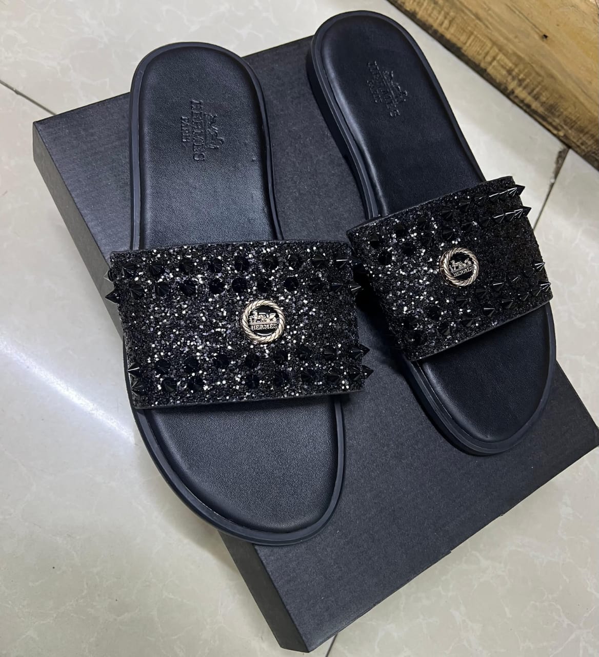 Stylish studded slides